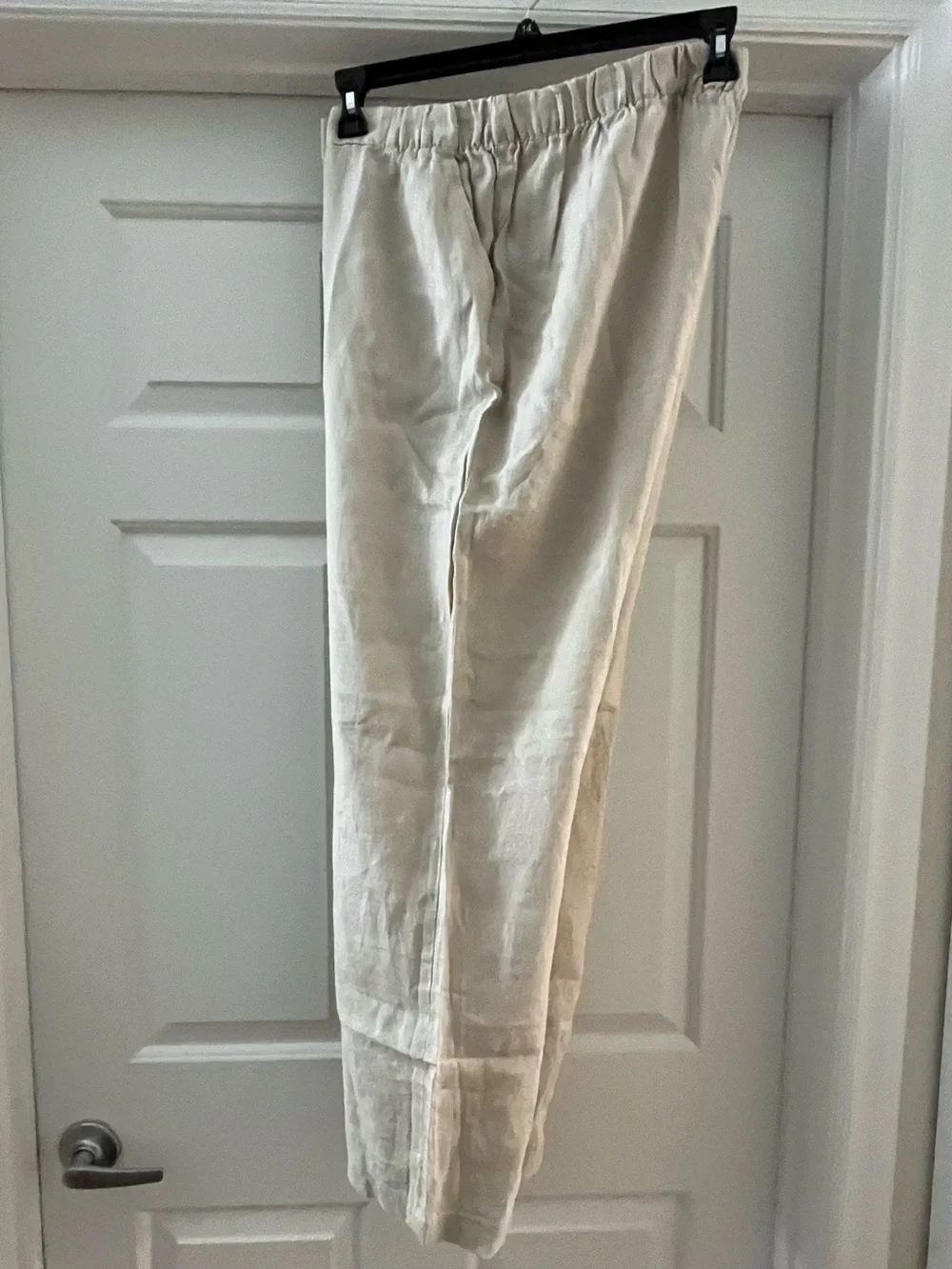 Ellen Tracy Light Beige Linen Pants - Picture 3 of 5